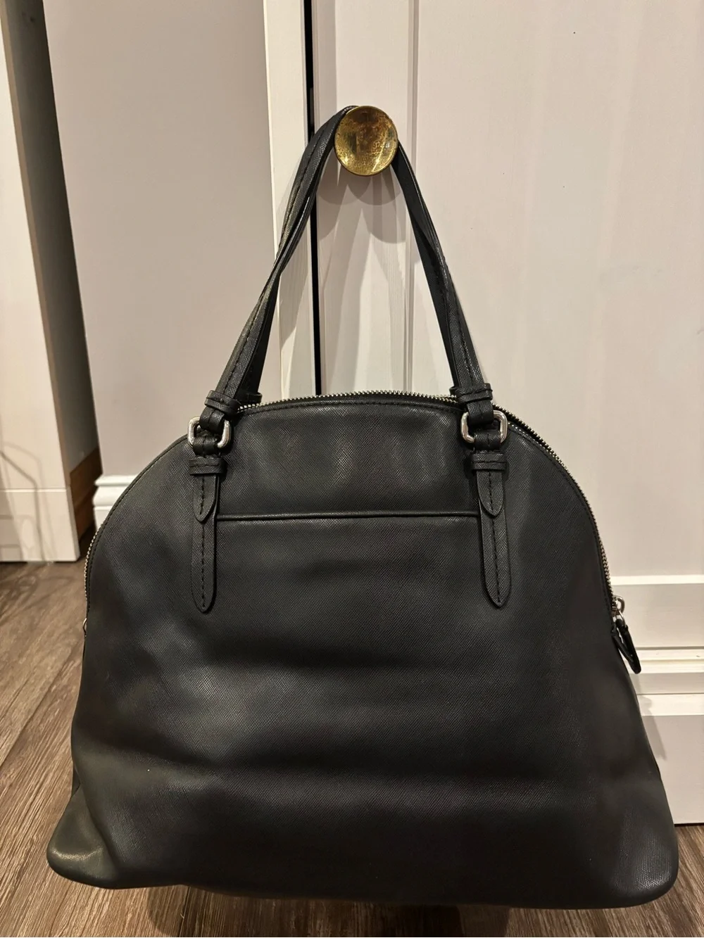 Saffiano leather dome satchel from the Coach Peyton collection